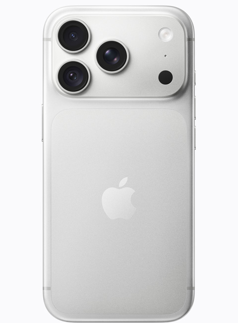 iPhone 17 Pro color argento mostrato da dietro