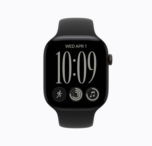Apple Watch Series 11 color Jet Black mostrato di lato