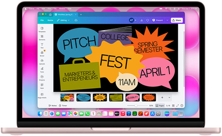 App Canva en un MacBook Air