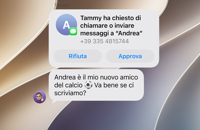 Schermata della funzione “Limitazioni comunicazione”.