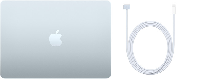 MacBook Air de 13 inchi și cablu USB‑C la MagSafe 3