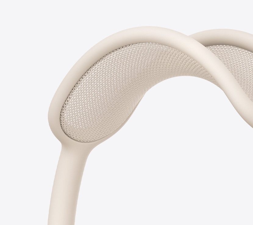 Slušalice AirPods Max 2, zvjezdano bijele, detalj mrežaste obloge