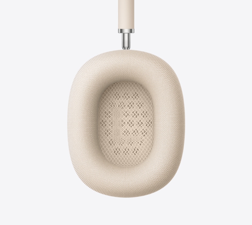 Slušalice AirPods Max 2, zvjezdano bijele, detalj unutrašnjosti jastučića za uho