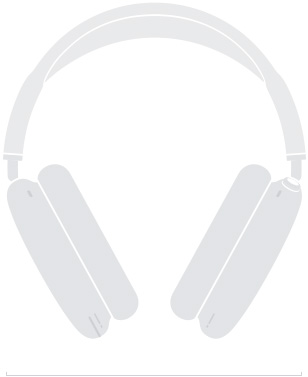 Ilustracija siluete slušalica AirPods Max 2, prikaz vanjskog dizajna s prednje strane, širina 6,64 inča