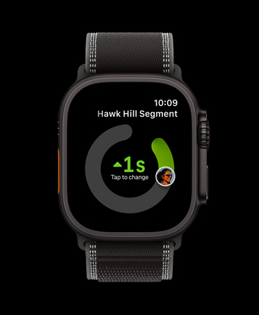 Apple Watch Ultra 3, crna boja, kućište od titanija, aplikacija Strava, kartice za trening: Trčanje na otvorenom, Vožnja na otvorenom, Trčanje u zatvorenom, remen, narukvica Trail, crna/ugljen boja 