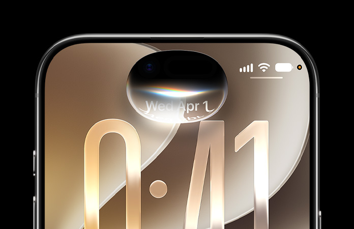 iPhoneの上部3分の1にSiri AIによる会話の吹き出しが表示されている