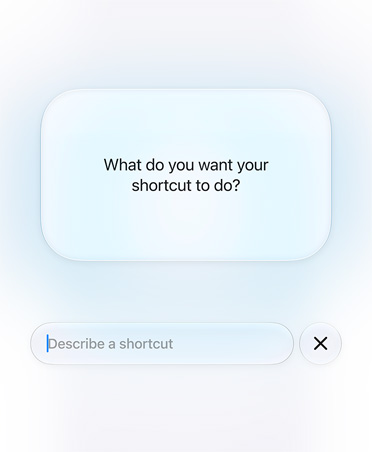 Scherm met vraag en antwoord van Siri AI en gebruiker over de bedoeling van de opdracht, de vraag luidt: Wat moet je opdracht doen?